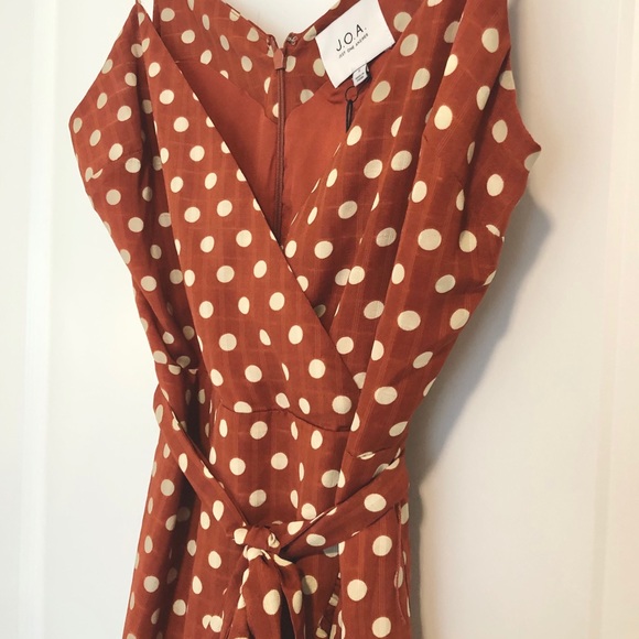 NWT J.O.A. Polka Dot Dress in Mahogany size S - Picture 8 of 8